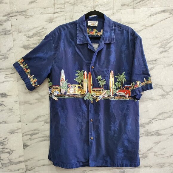 Pacific Legend Other - Pacific Legend Apparel Shirt Mens Size L Blue Made in Hawaii Button Up Pocket
